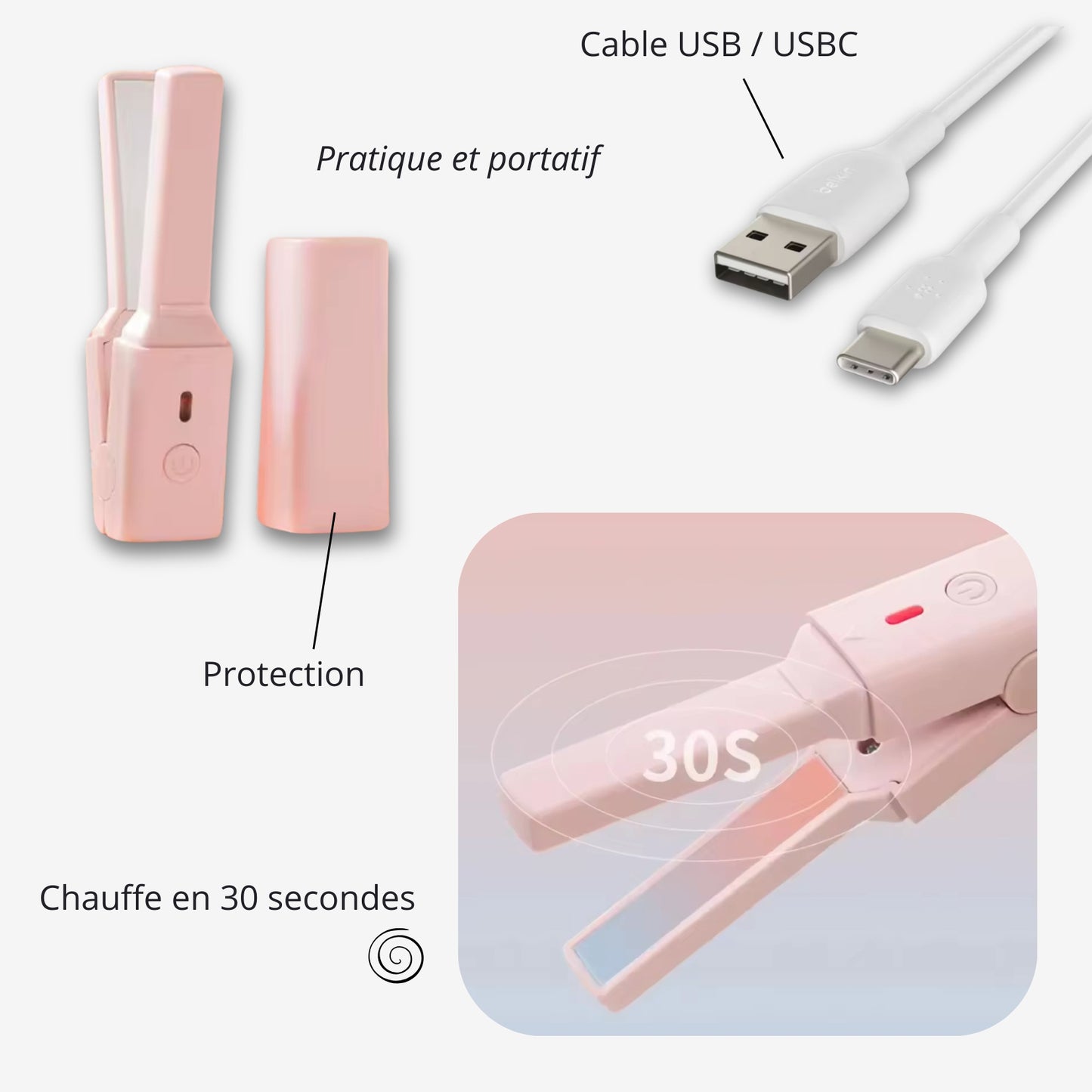 ‎ ‎ ‎Mini Lisseur Portable
